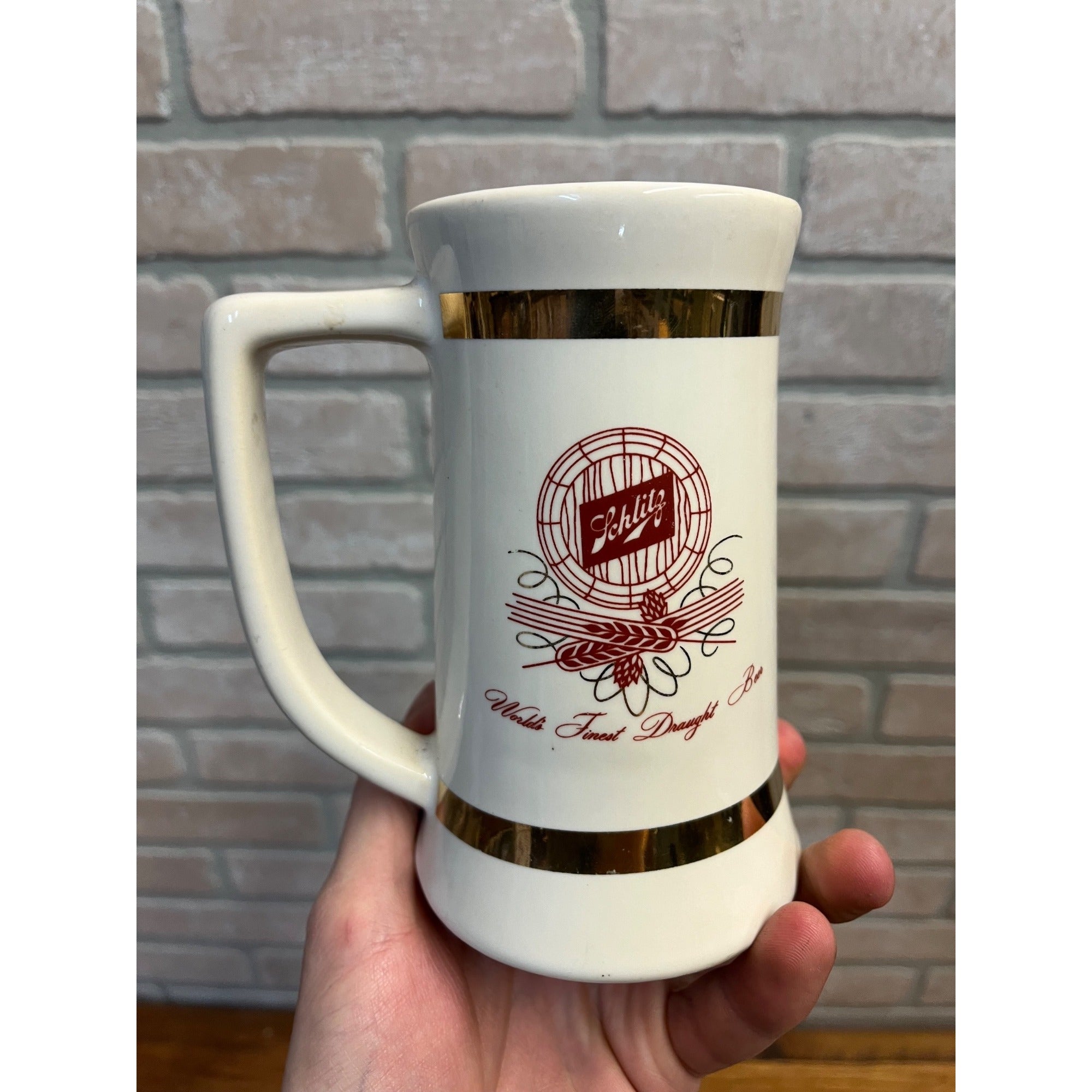Vintage 1950s Schlitz Ceramic Beer Mug Stein Advertising World's Finest Draught