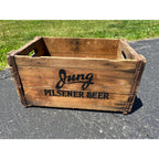 RARE Vintage Jung Pilsner Beer Crate Random Lake Wisconsin Wis WI