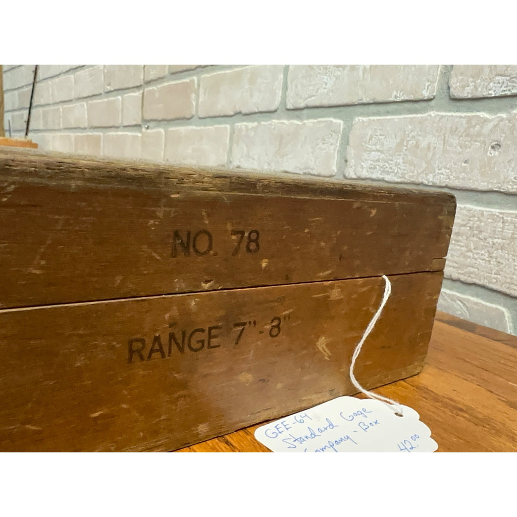 Vintage Standard Gage Company Micrometer Poughkeepsie NY Dovetail BOX ONLY