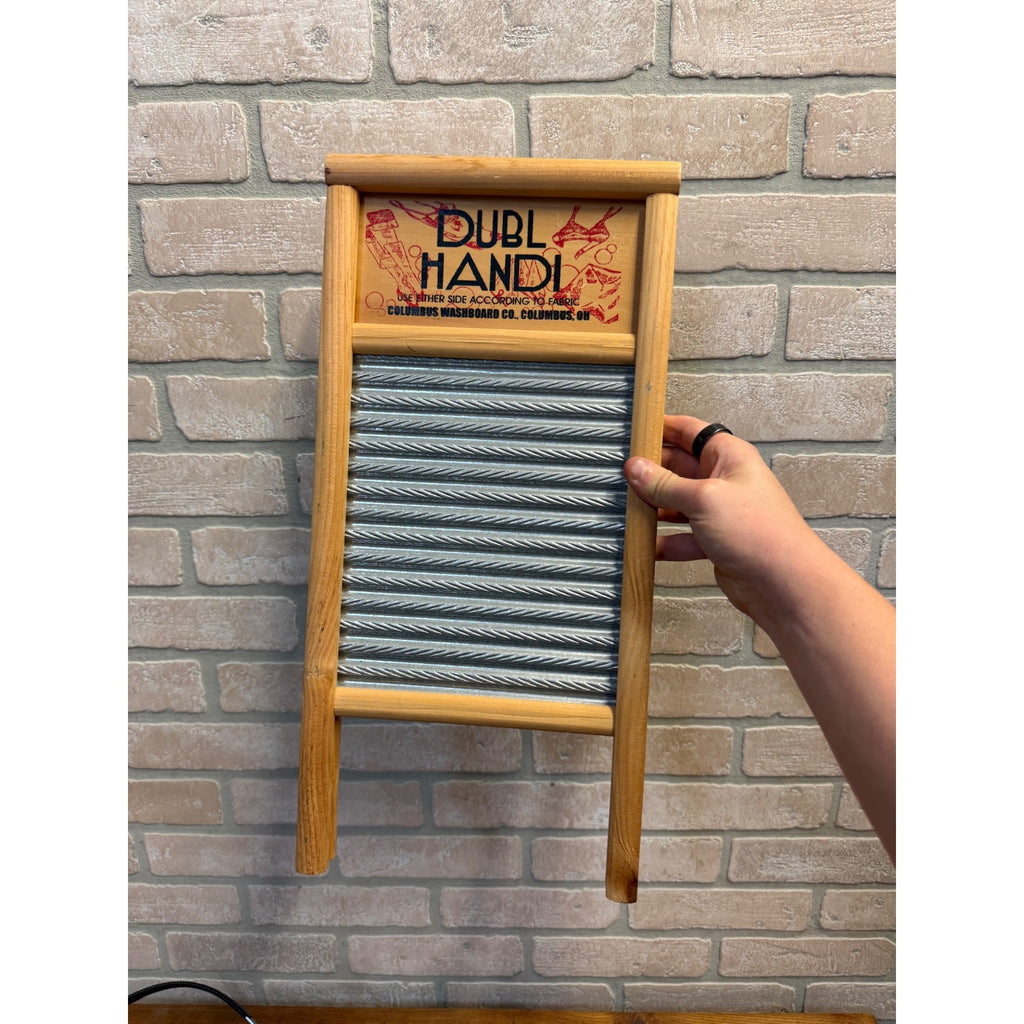 Vintage Dubl Handi Pail Size No. 2133 Tin Washboard Columbus Washboard Co. Columbus, Ohio