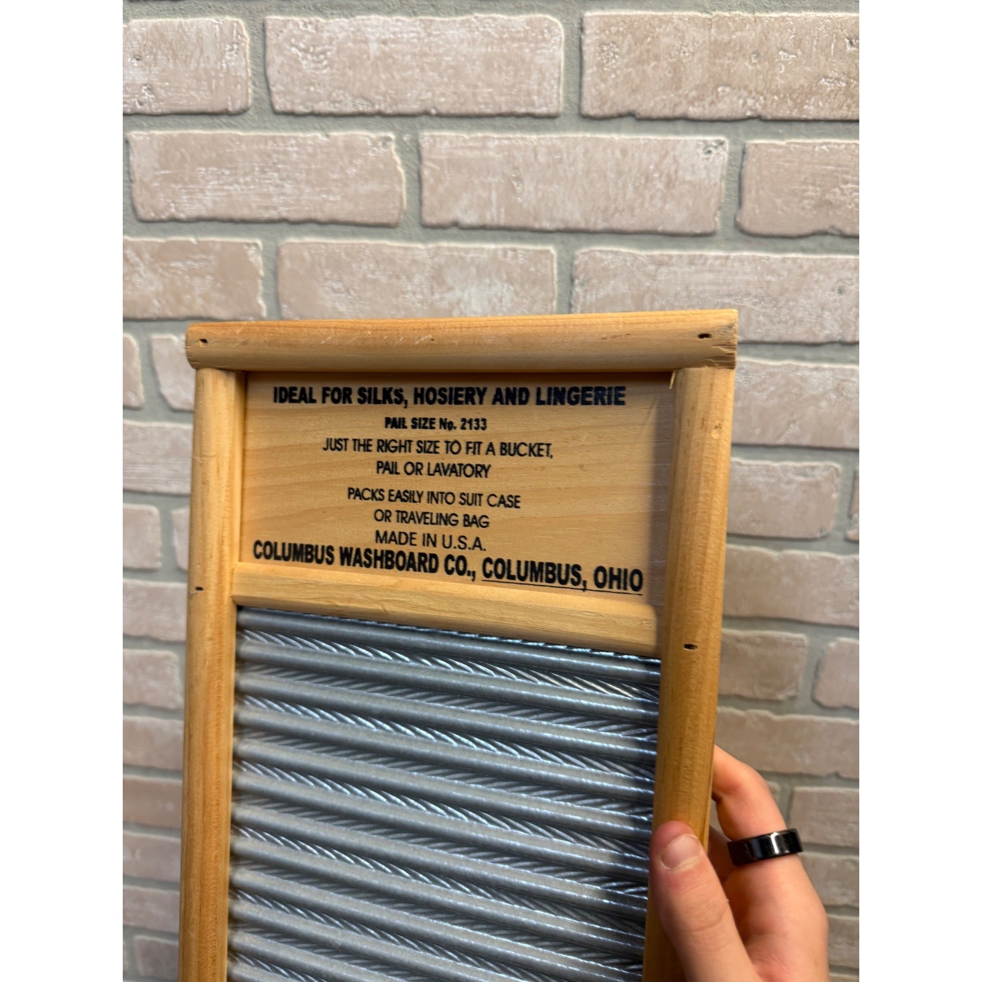 Vintage Dubl Handi Pail Size No. 2133 Tin Washboard Columbus Washboard Co. Columbus, Ohio