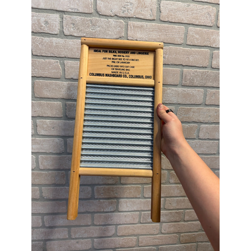 Vintage Dubl Handi Pail Size No. 2133 Tin Washboard Columbus Washboard Co. Columbus, Ohio