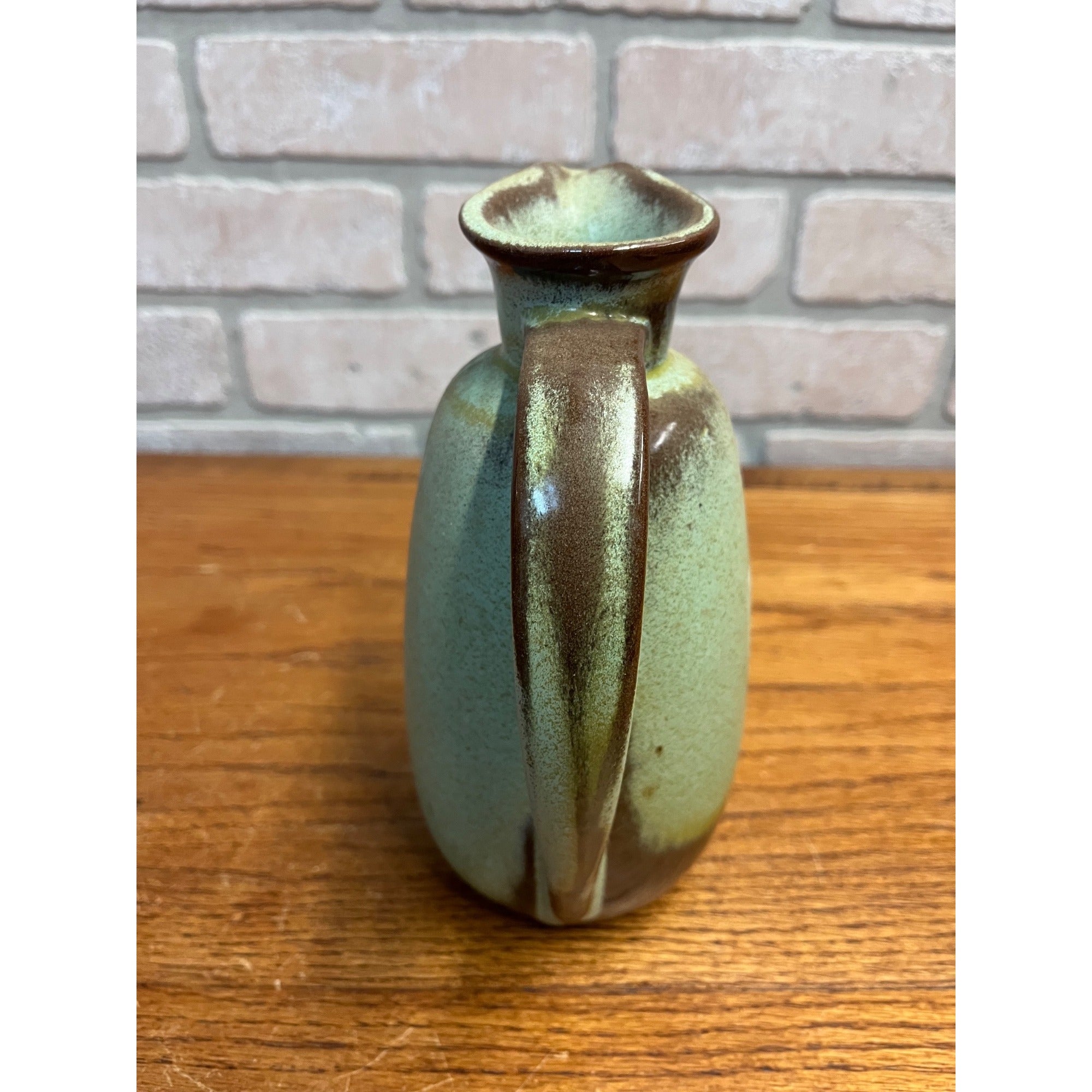 Vintage c1962 Frankoma Prairie Green Pitcher #835 Stoneware 8" Tall