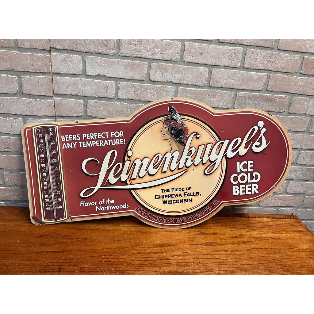 Vintage Leinenkugels Beer Thermometer Sig Indian Maiden Chippewa Falls