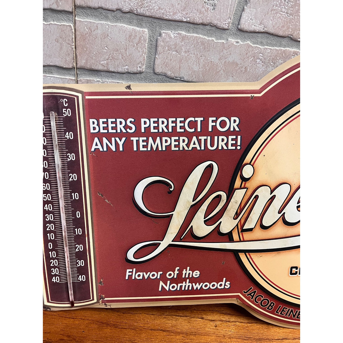 Vintage Leinenkugels Beer Thermometer Sig Indian Maiden Chippewa Falls