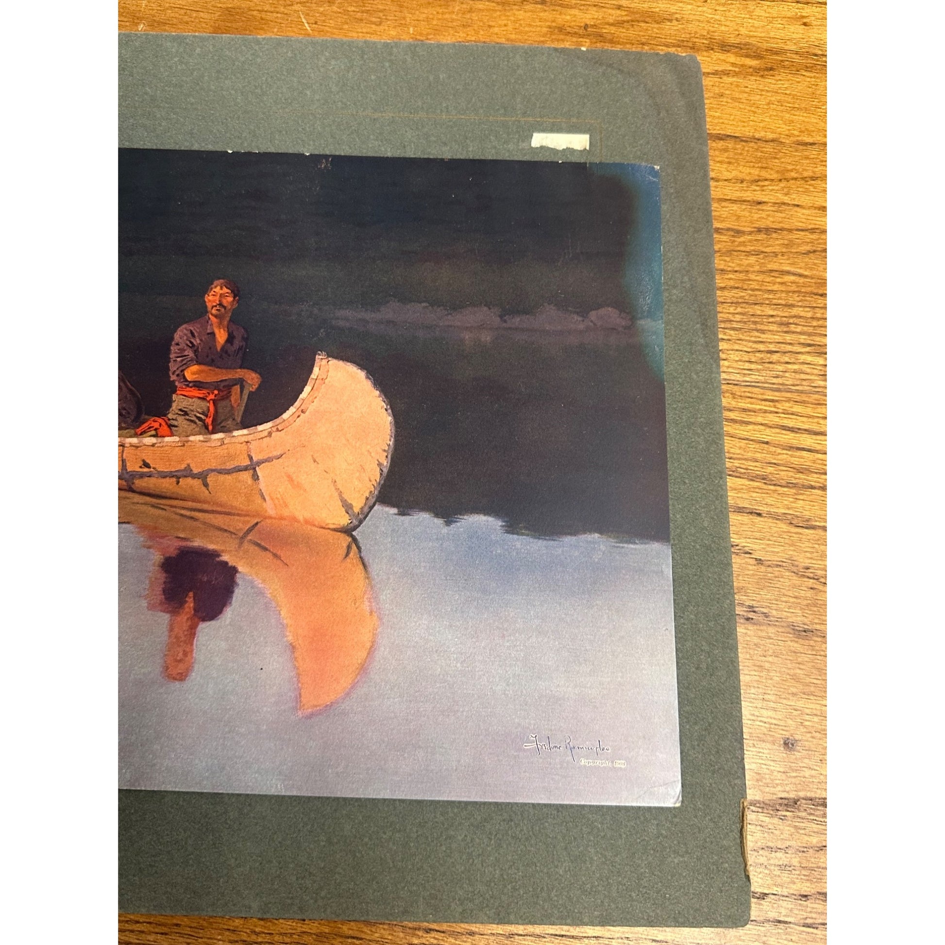 Antique 1908 Frederic Remington Hunt Print "Coming to the Call" Signed Proof