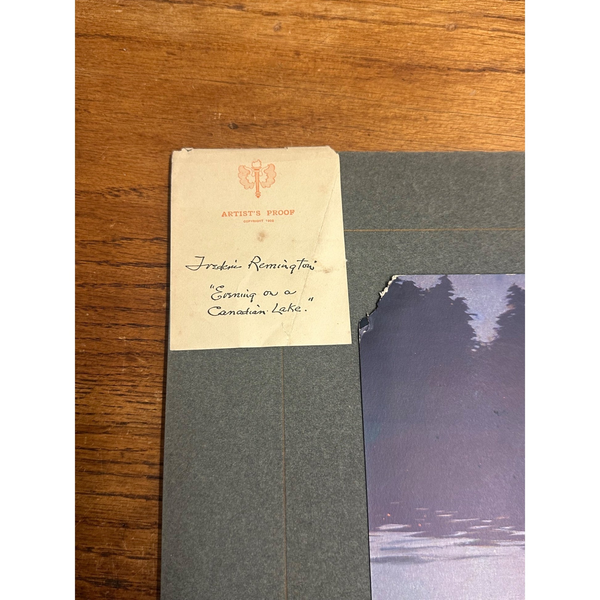 Antique 1908 Frederic Remington Hunt Print "Coming to the Call" Signed Proof