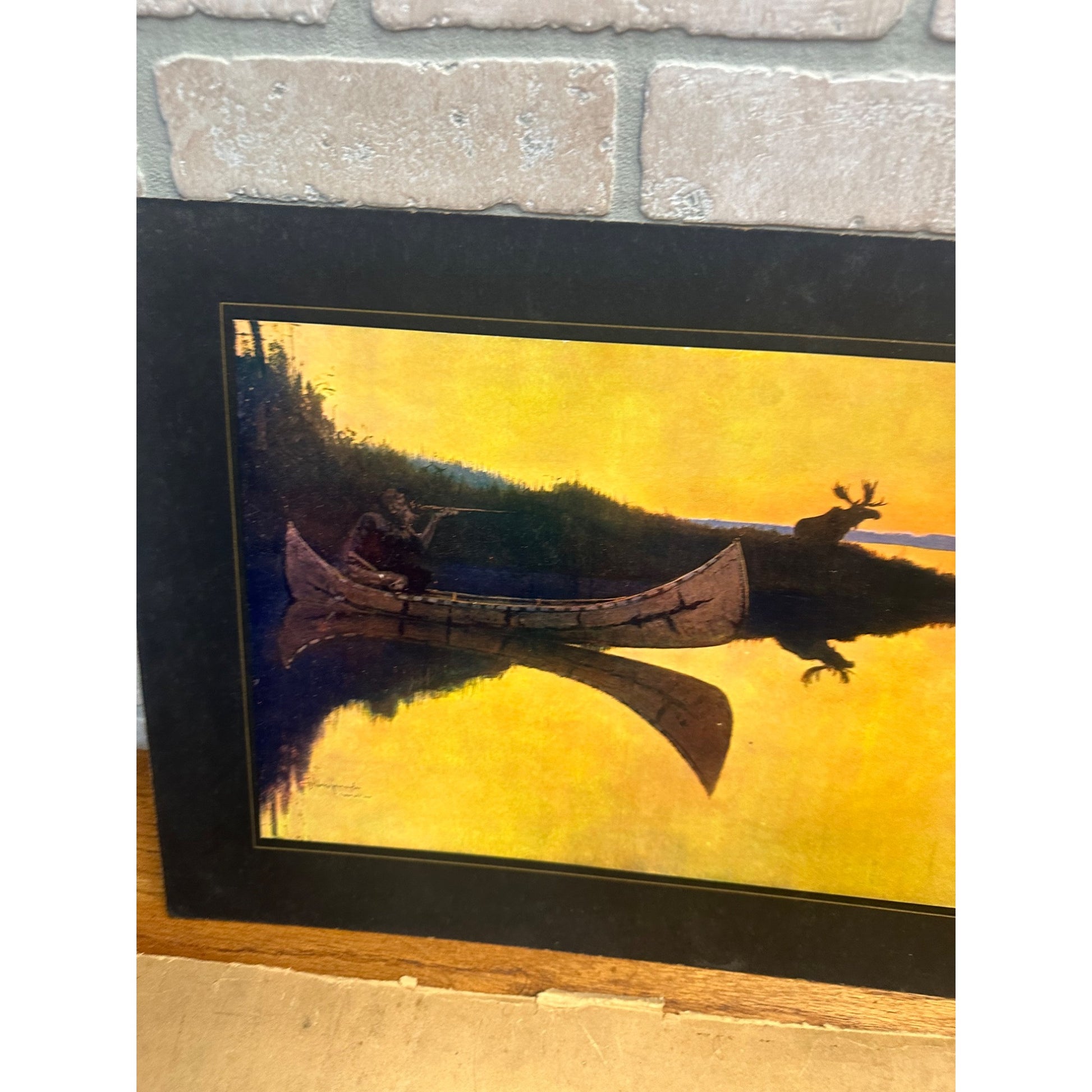 Antique 1908 Frederic Remington Hunt Print "Coming to the Call" Signed Proof