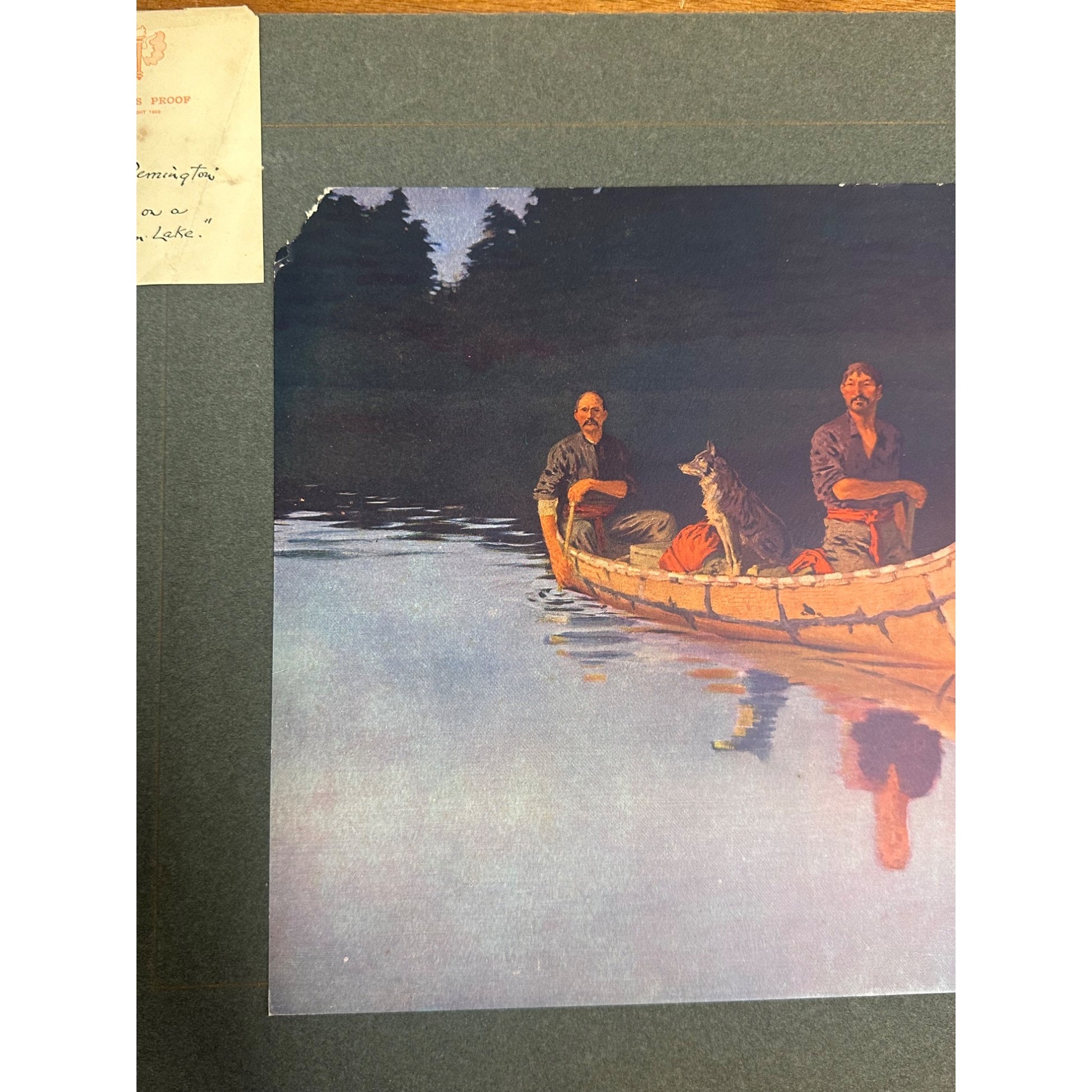 Antique 1908 Frederic Remington Hunt Print "Coming to the Call" Signed Proof