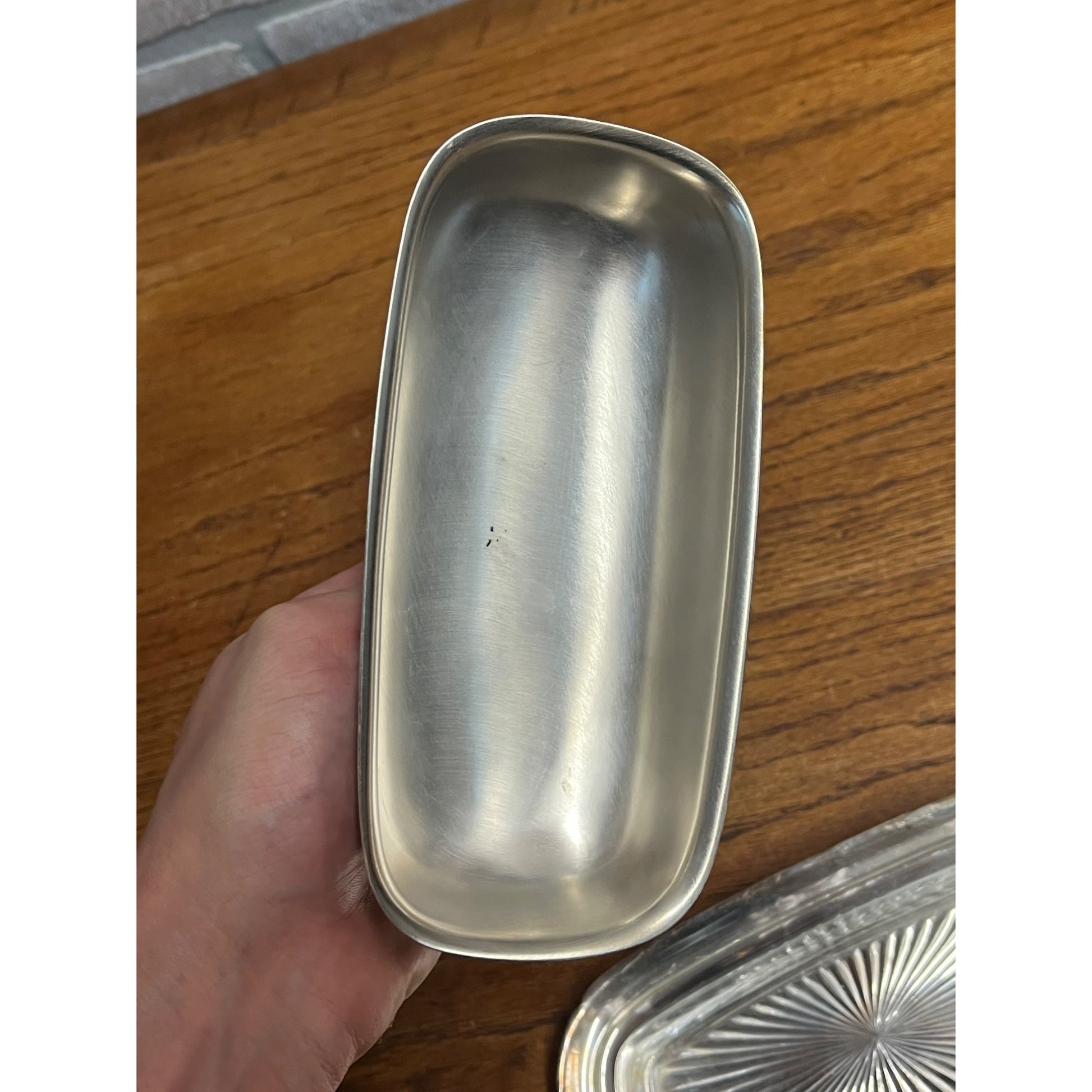 Vintage Reed & Barton Silver Plated Butter Dish Lidded w/ Glass Insert 191 Art Deco