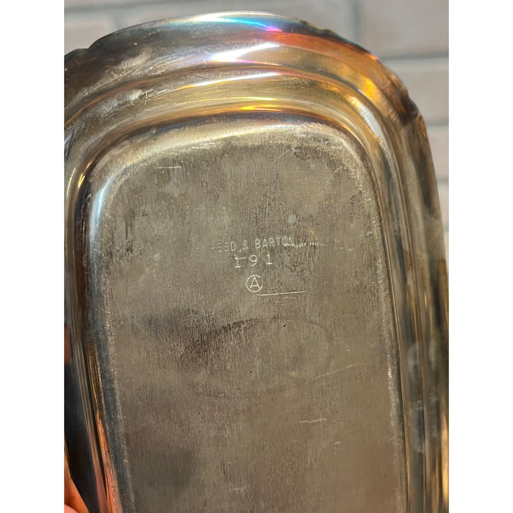 Vintage Reed & Barton Silver Plated Butter Dish Lidded w/ Glass Insert 191 Art Deco