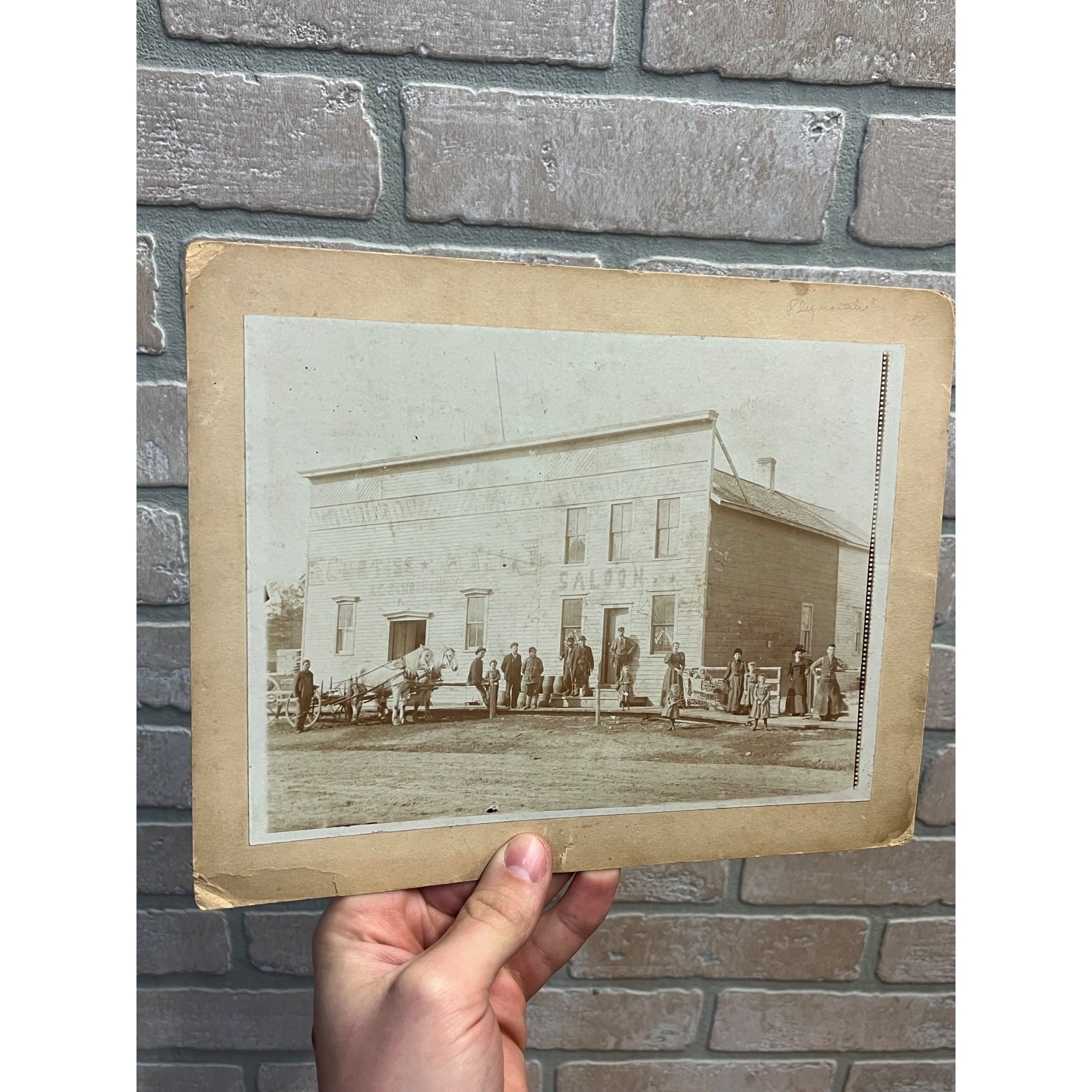 Original 1900s Curtiss Wisconsin Hall & Saloon Cabinet Photo Tavern Clark County