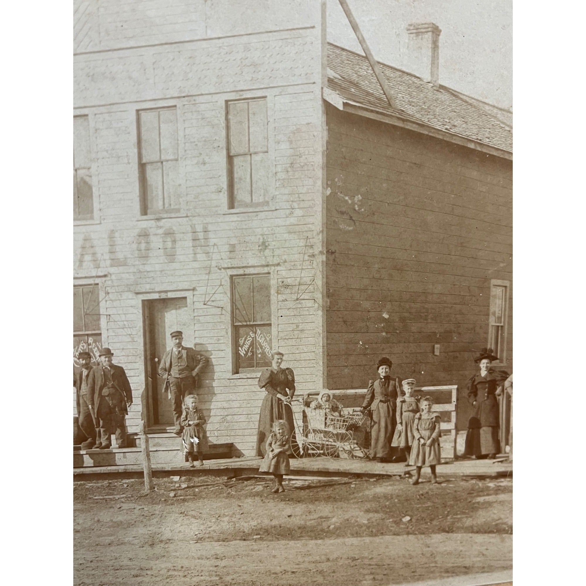 Original 1900s Curtiss Wisconsin Hall & Saloon Cabinet Photo Tavern Clark County