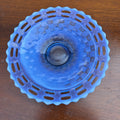 Fenton Periwinkle Blue Opalescent Basket Weave Lace Edge 7.5" Glass Plate