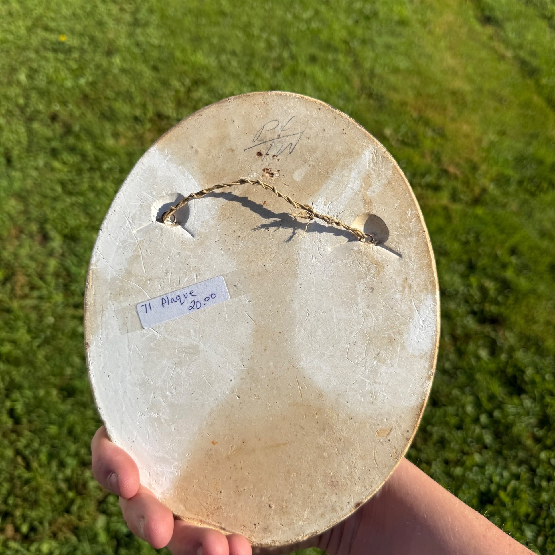 Vintage MCM Mid-Century Chalkware Woman in Pink Dress Wall Plaque Decor