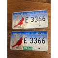 Vintage Illinois License Plates With Red Cardinal Land of Lincoln 1997 Pair