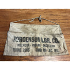 Vintage Jorgenson Lumber Co. Advetising Cloth Nail Apron Belt Fond du Lac WI