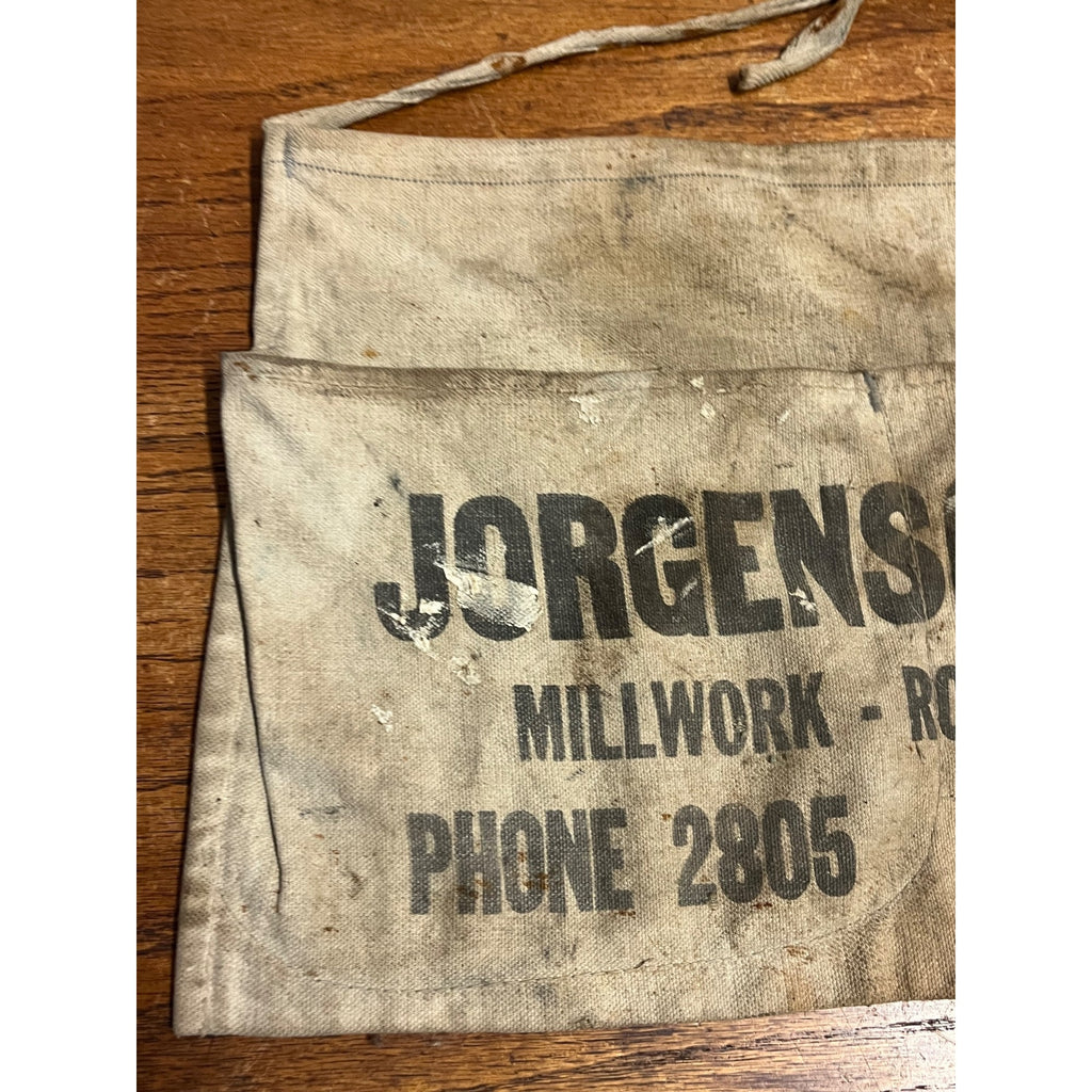 Vintage Jorgenson Lumber Co. Advetising Cloth Nail Apron Belt Fond du Lac WI
