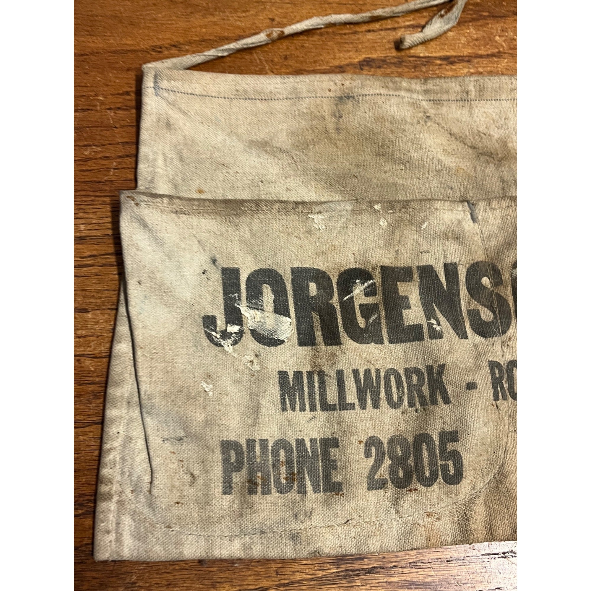 Vintage Jorgenson Lumber Co. Advetising Cloth Nail Apron Belt Fond du Lac WI