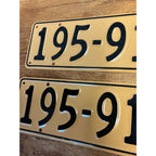Pair Vintage British Style License Plates 195-912 Embossed Aluminum UK Auto