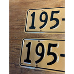 Pair Vintage British Style License Plates 195-912 Embossed Aluminum UK Auto
