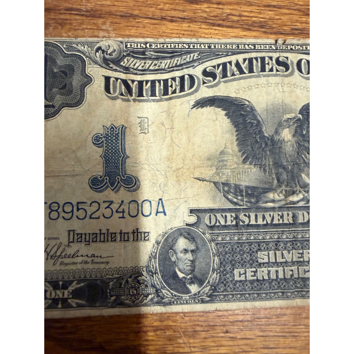 1899 $1 Black Eagle Silver Certificate Large Size US Bank Note United States