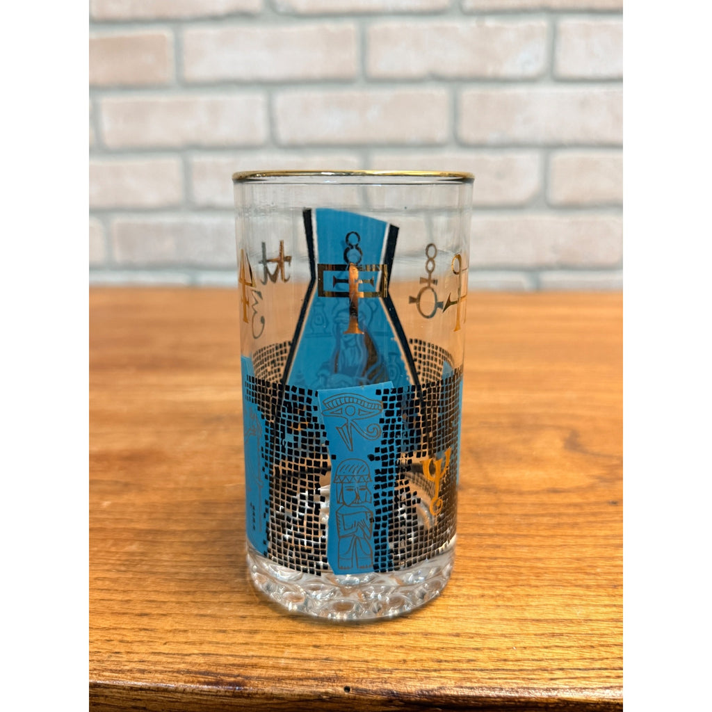 Vintage Roerig Pfizer Apothecary Pharmacy Rx Gold Trim Highball Glass (1) Single