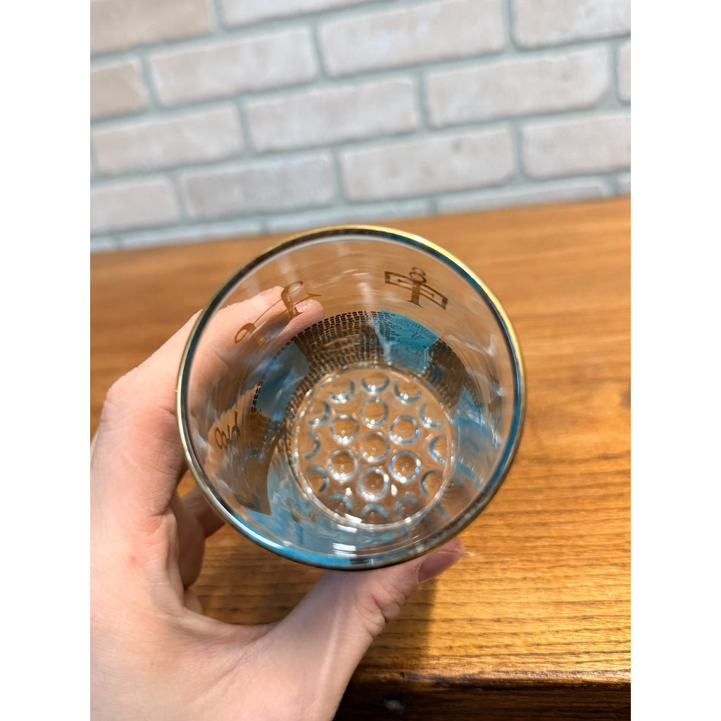 Vintage Roerig Pfizer Apothecary Pharmacy Rx Gold Trim Highball Glass (1) Single