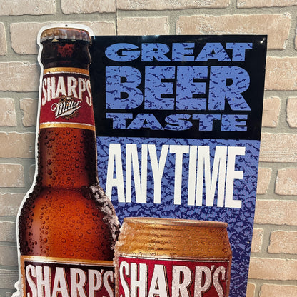 Vintage Sharp's Miller Great Beer Taste Anytime Bottle & Can Tin Sign Bar