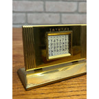 Vintage 1940s Brass Perpetual Desk Calendar ART DECO Sliding