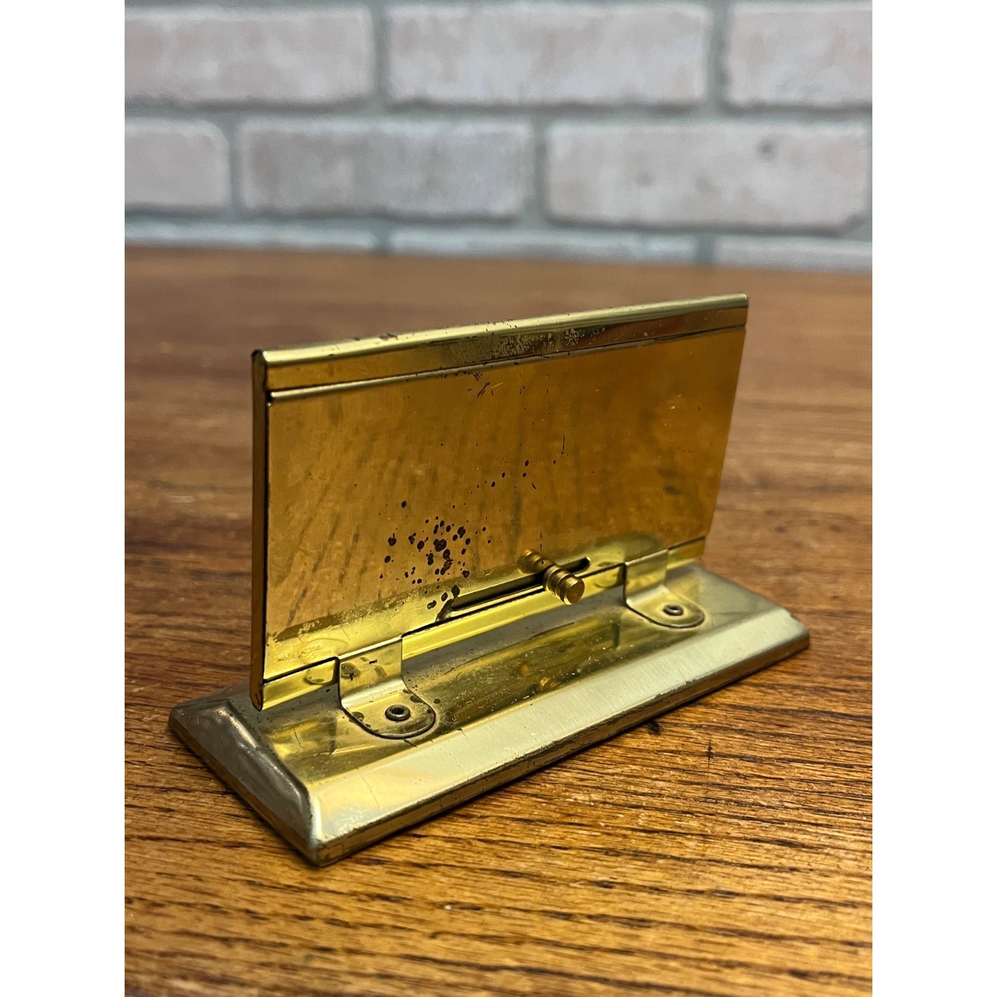 Vintage 1940s Brass Perpetual Desk Calendar ART DECO Sliding