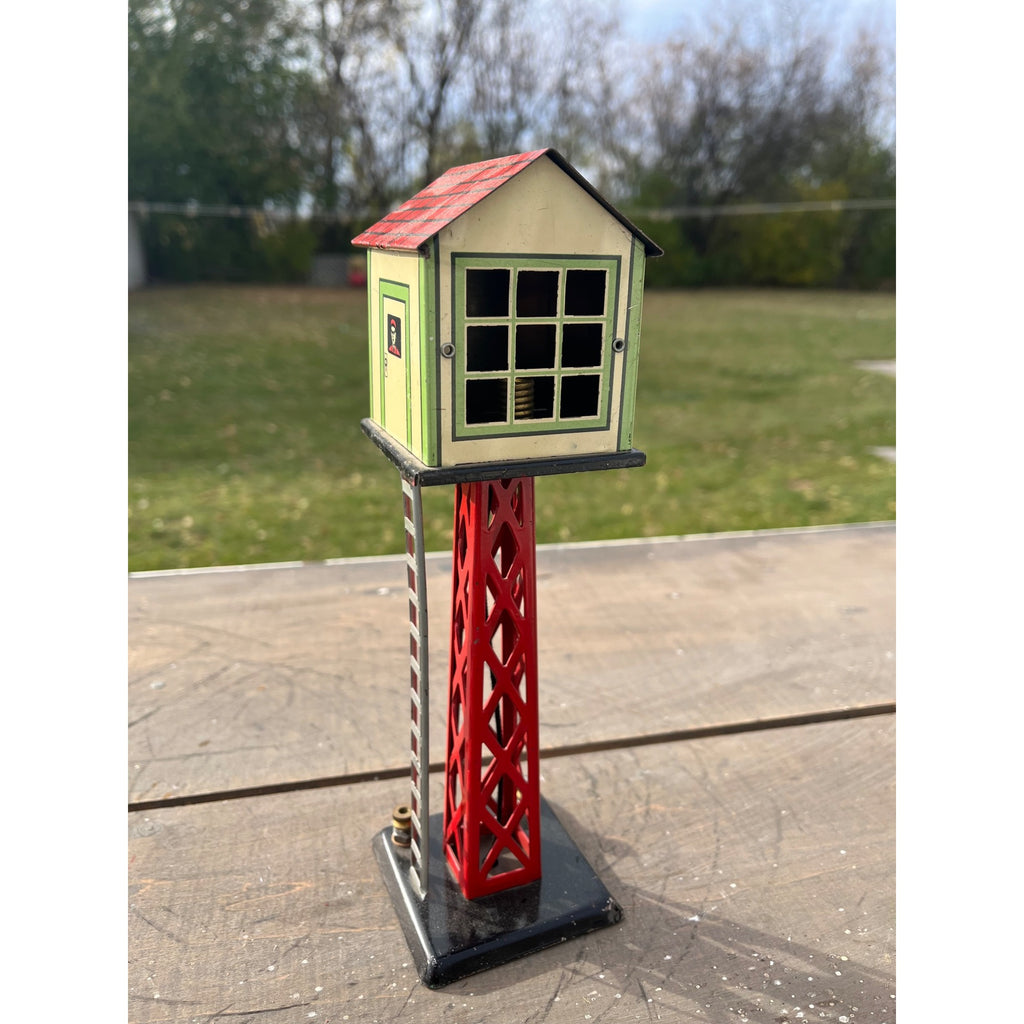 Vintage Marx O-Scale Lighted 413 Switch Switchman Yard Tower Tin Litho Toy Train