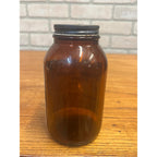 Vintage Merck Potassium Chloride USP Crystals Amber Glass Pharmacy Bottle 1 Lb