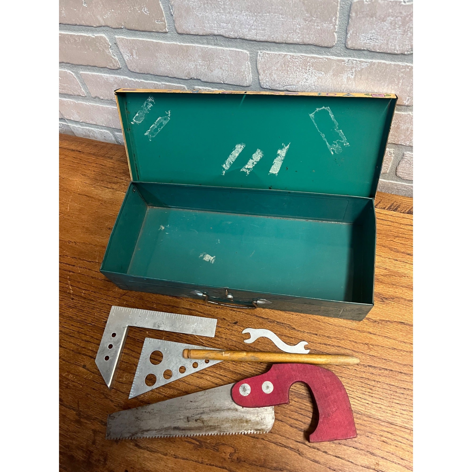 Vintage Howdy Doody Official Ranch House Metal Tool Box w/ Tools 1950s