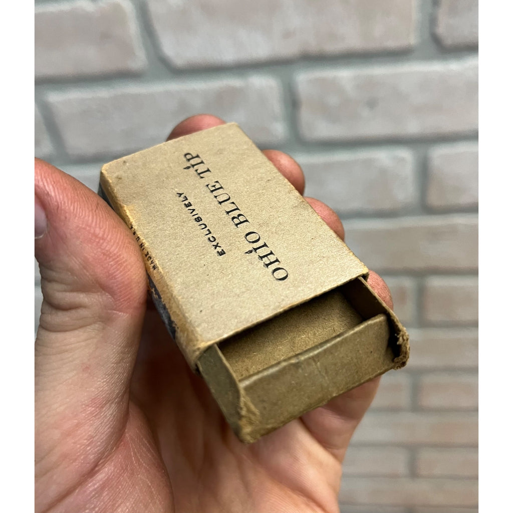 Vintage 1955 Ohio Blue Tip  Safety Match Box - Empty - Ted Williams Baseball
