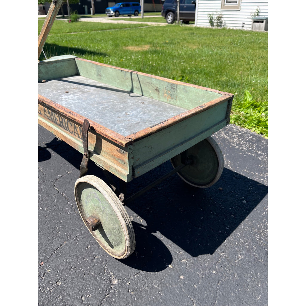 Vintage Early 1900s Chicago Evening American Newspaper Delivery Wagon Newsboy