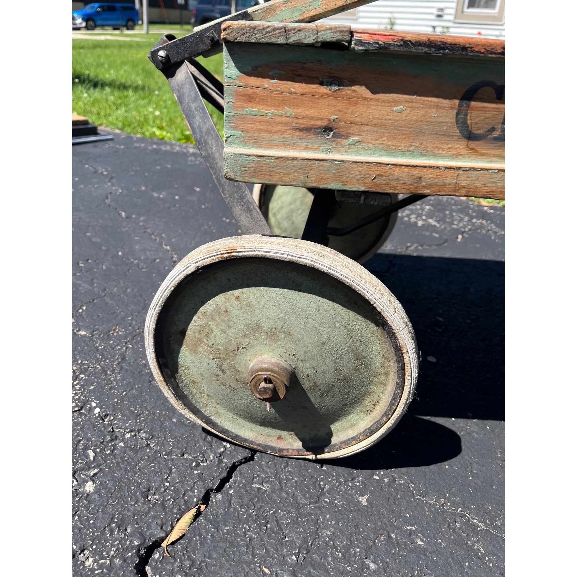 Vintage Early 1900s Chicago Evening American Newspaper Delivery Wagon Newsboy