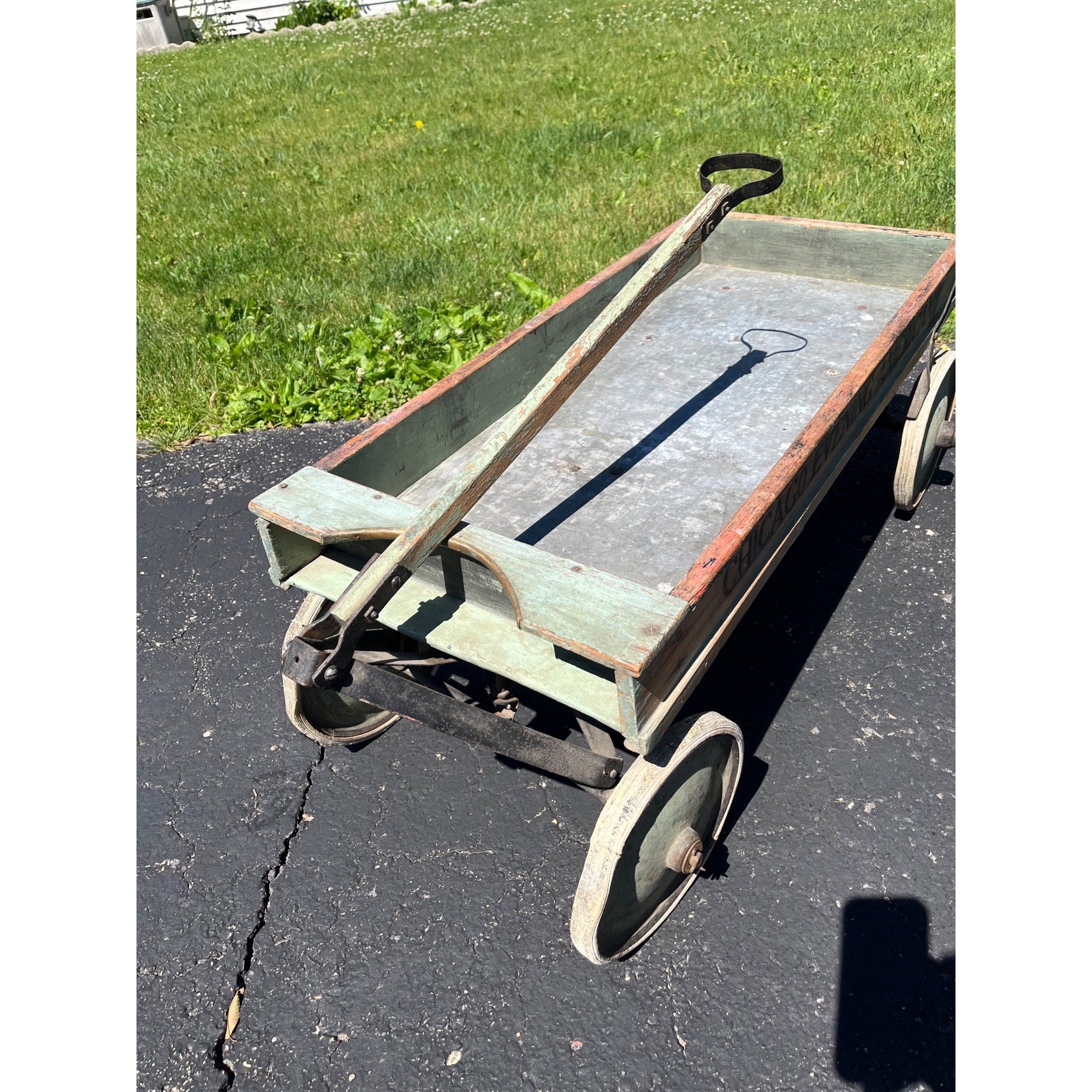 Vintage Early 1900s Chicago Evening American Newspaper Delivery Wagon Newsboy
