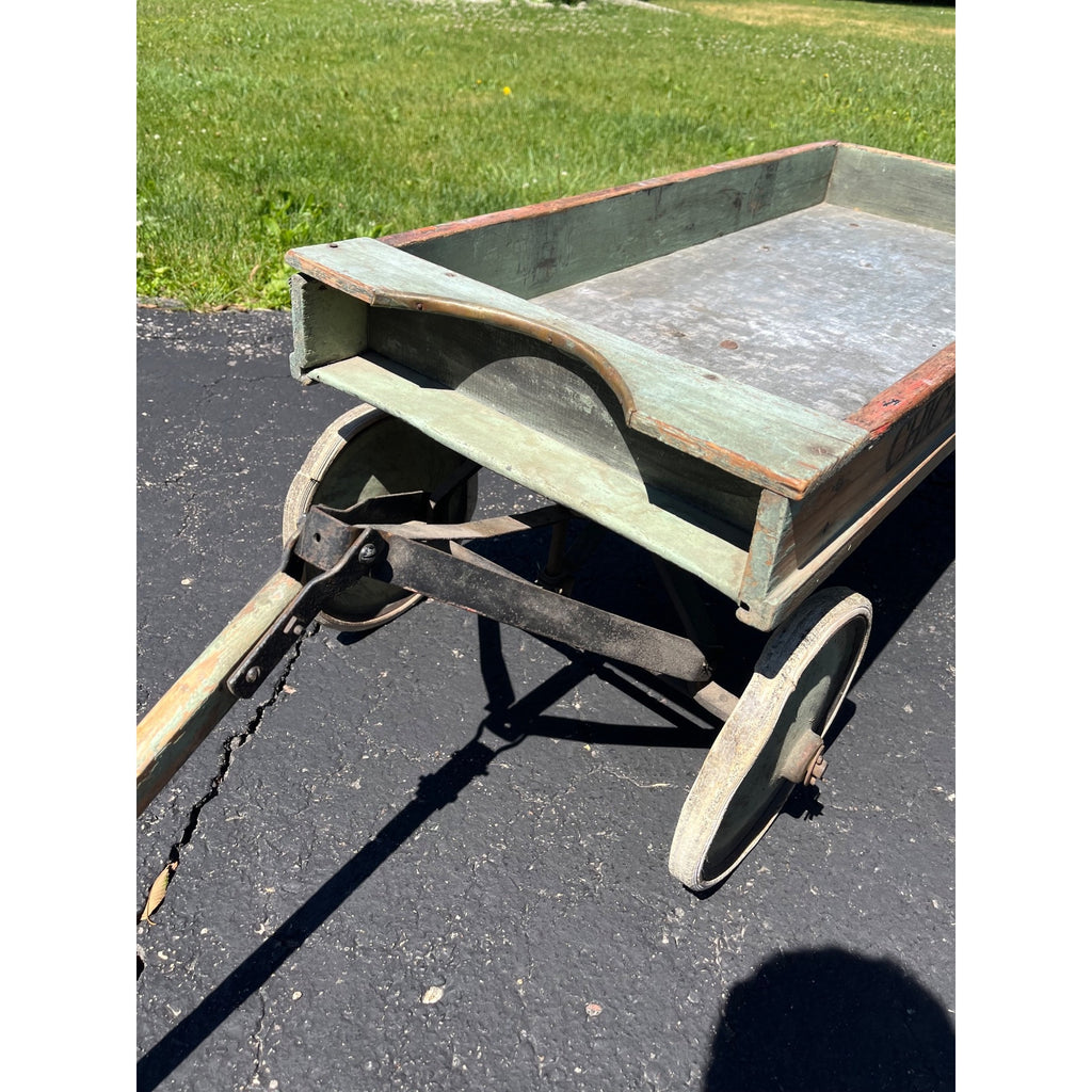 Vintage Early 1900s Chicago Evening American Newspaper Delivery Wagon Newsboy
