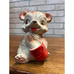 Vintage Edward Mobley Squeak Toy Bear W Honey Pot rubber 5.5" Squeaky Works