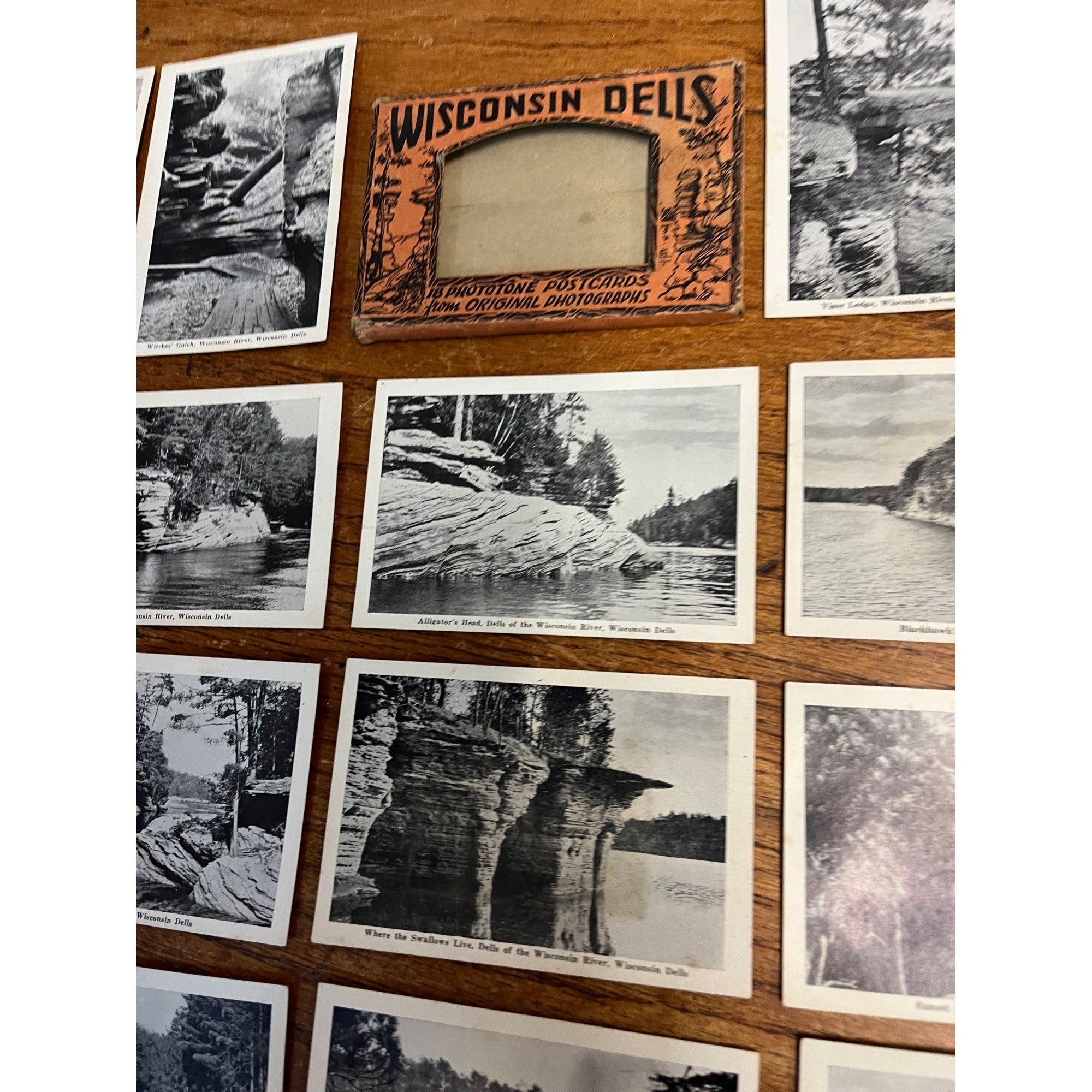 Vintage Wisconsin Dells Souvenir Phototone Postcards Pack 18 Cards