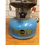 Vintage 1967 Sears Blue Camping Lantern 476-74060 w/ Pyrex Clear Glass Globe