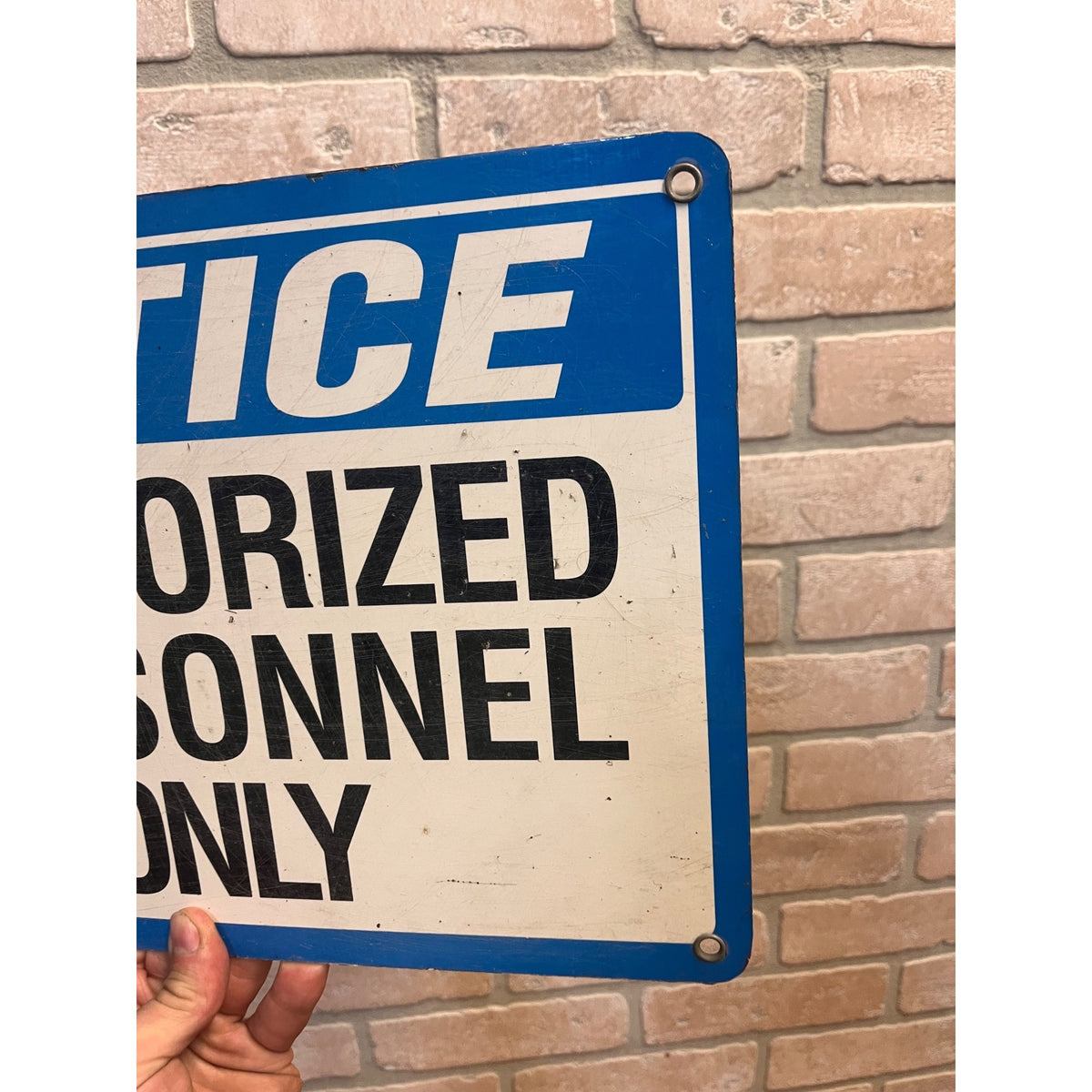 Vintage Notice Authorized Personnel Only Sign HEAVY Industrial Metal EMED Co.