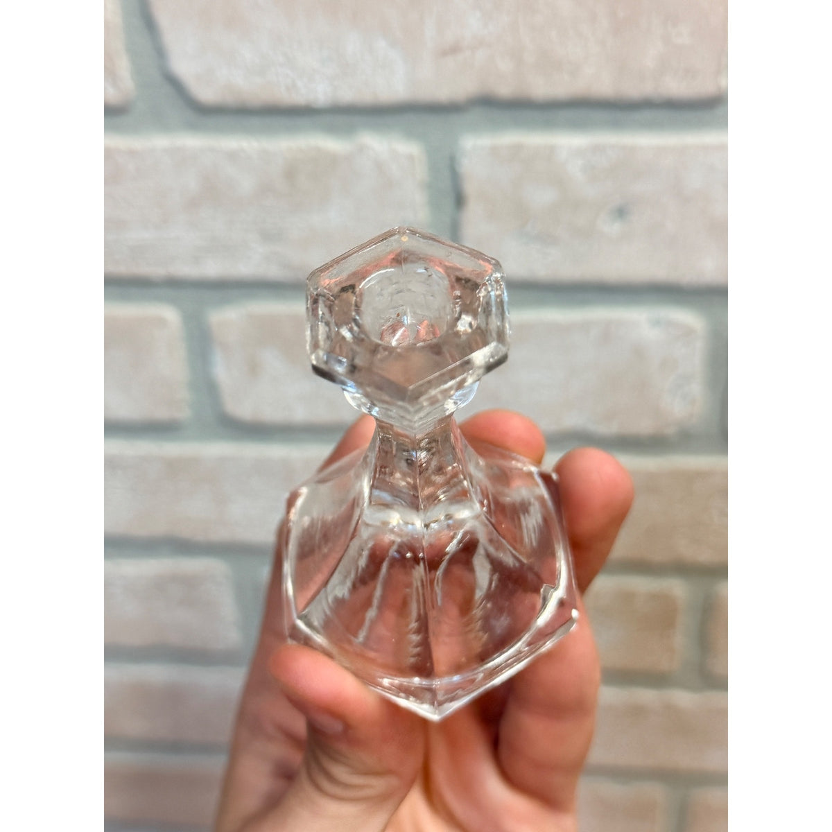 Vintage Childs Miniature Glass Candle Sticker Holder