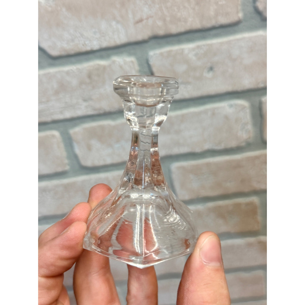 Vintage Childs Miniature Glass Candle Sticker Holder