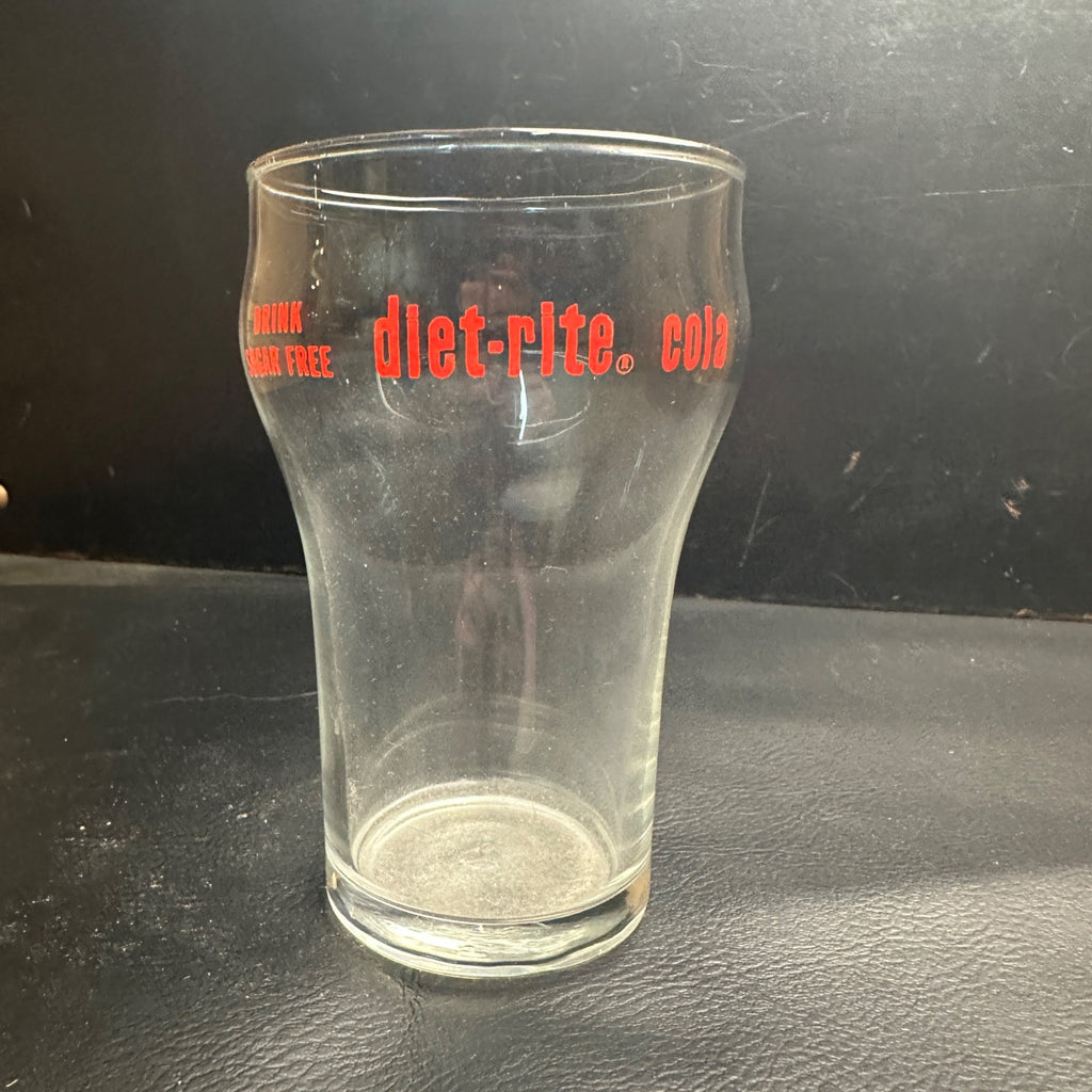 Vintage Diet Rite Cola Red ACL Soda Fountain Glass 4-3/4"