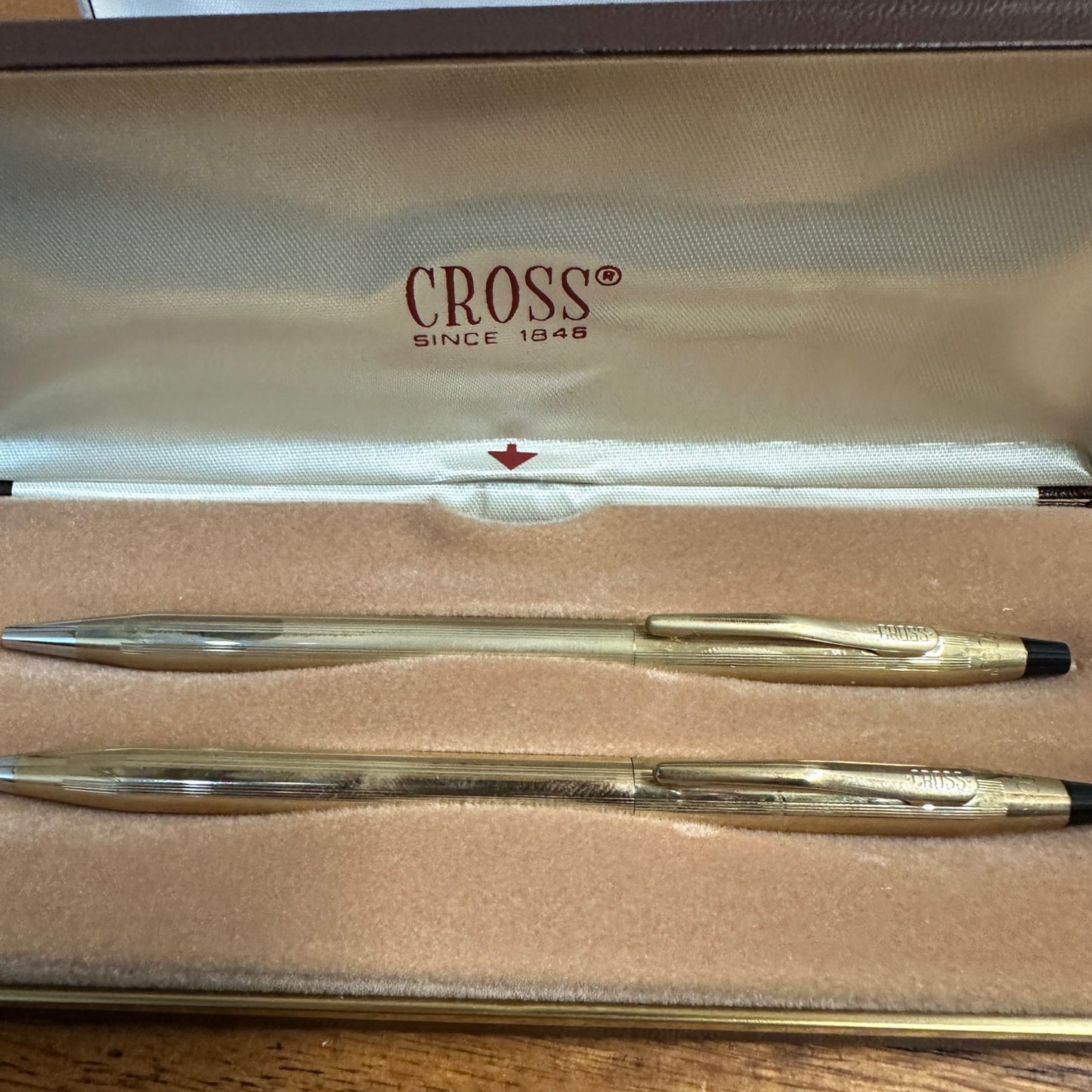 Vintage Cross 1/20 10k Gold Filled Pen Pencil Set + Bella Mento Pen, Senator Spain ++