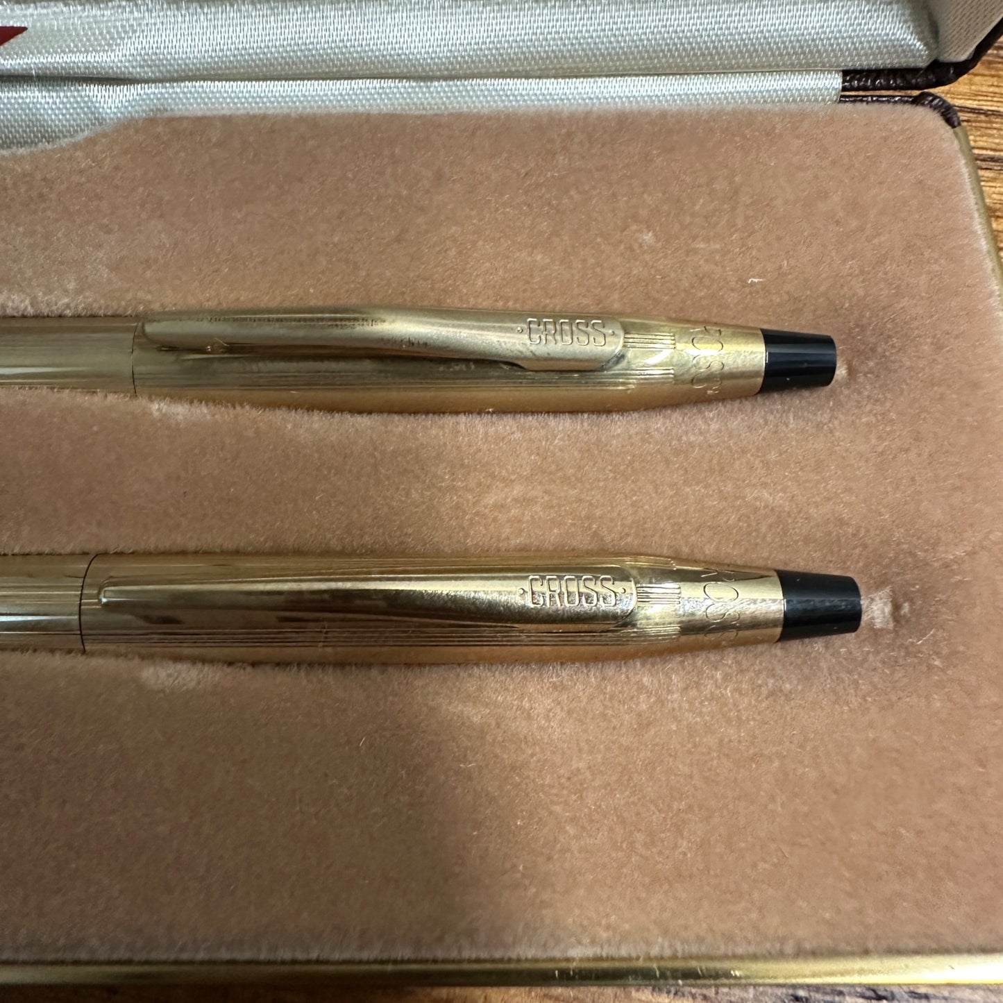 Vintage Cross 1/20 10k Gold Filled Pen Pencil Set + Bella Mento Pen, Senator Spain ++