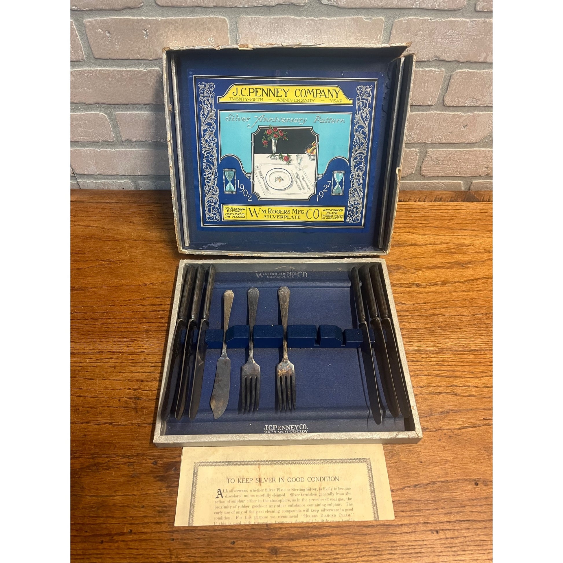 RARE Vintage J.C. Penney Co. Store 25th Anniversary Rogers SIlver Plate Flatware Partial Set