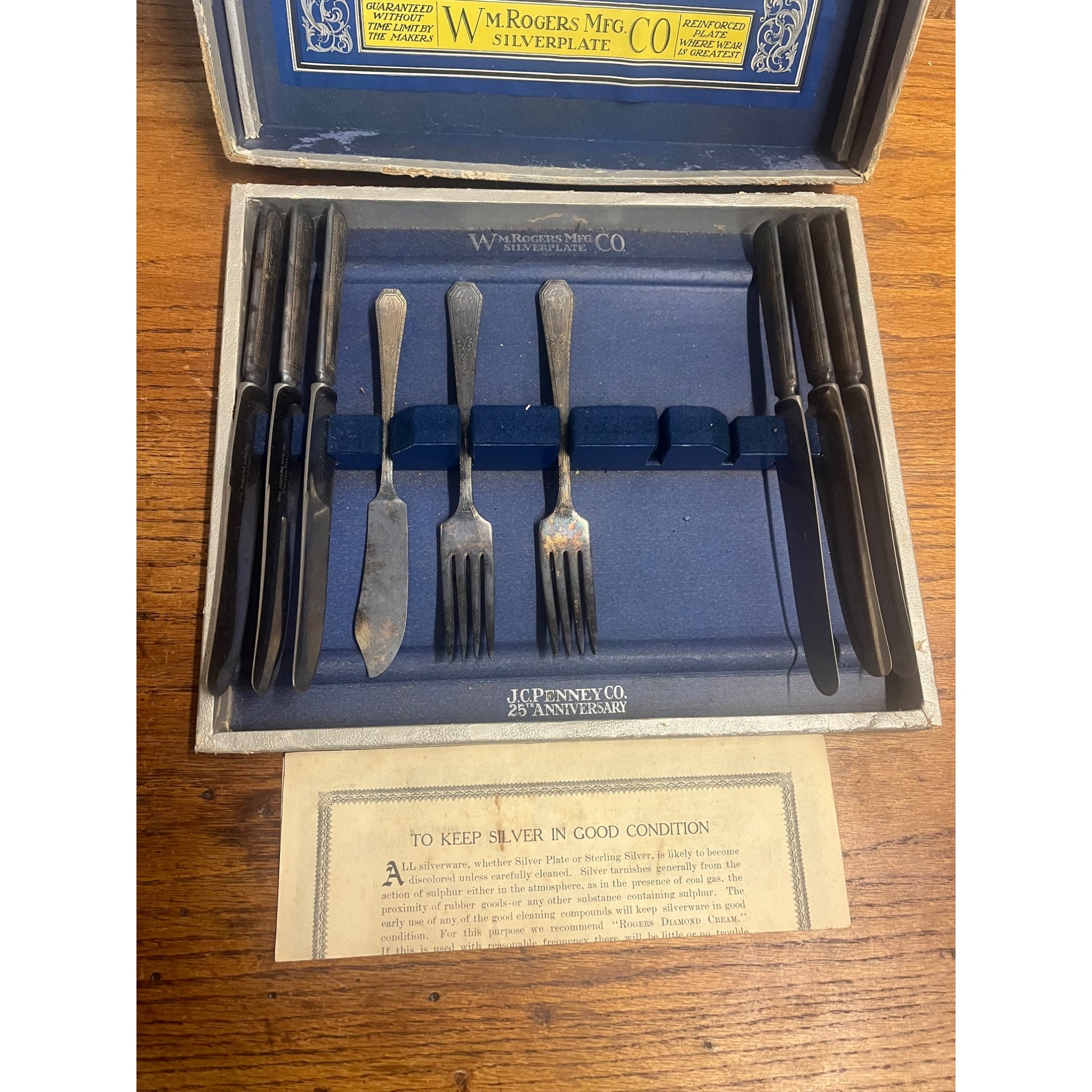 RARE Vintage J.C. Penney Co. Store 25th Anniversary Rogers SIlver Plate Flatware Partial Set
